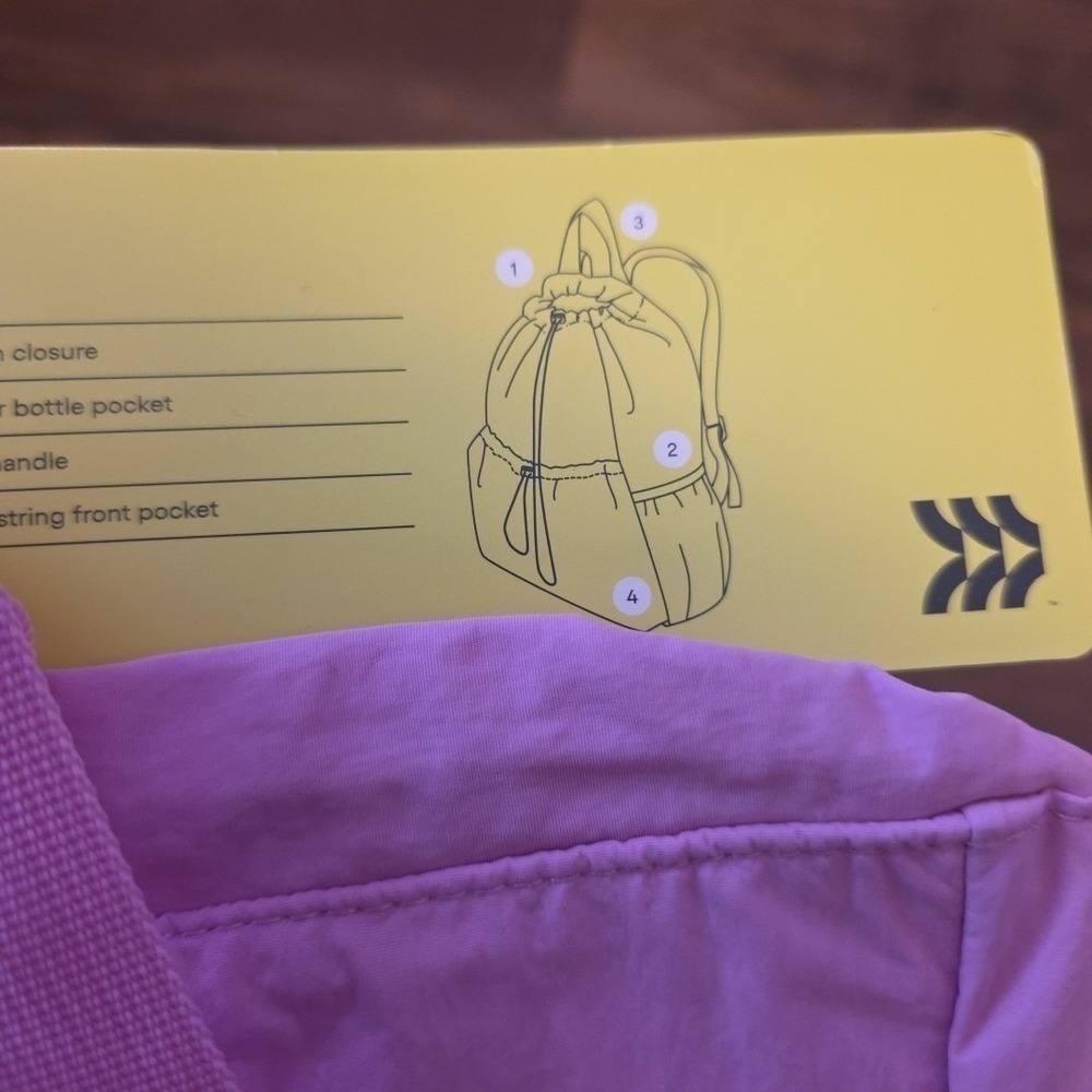 All‎ In Motion Cinch Drawstring Backpack Pink Water Repellent NEW - Picture 4 of 6